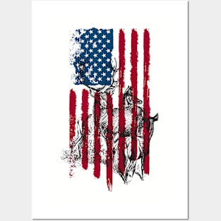 American Deer Hunter patriotic Posters and Art